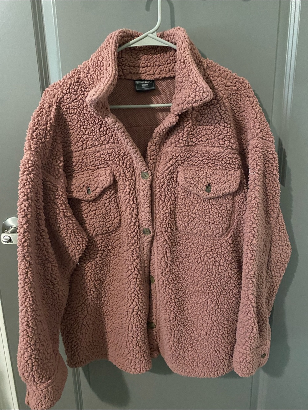 32 Degrees Women's Mauve-Like Sherpa Button Jacket
